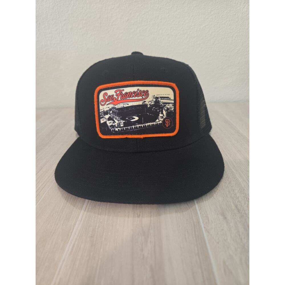 San Francisco Black Giants Oracle Park Trucker Hat Ghirardelli On The Back